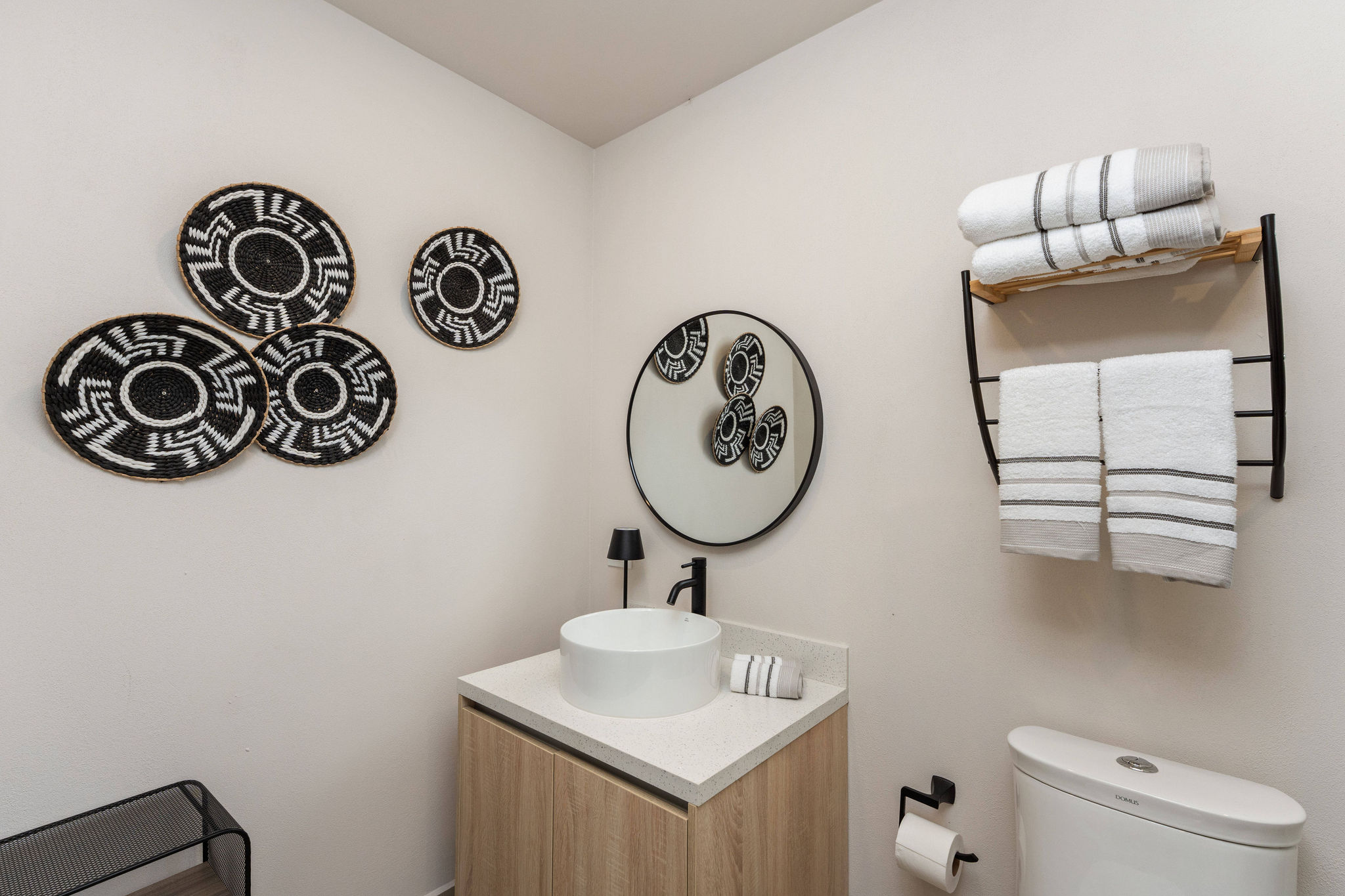 Bathroom vanity with fresh towels